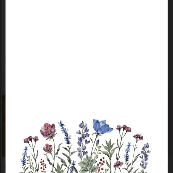 Blue Floral Botanical Watercolor Wall Art Digital Print - Picture 3 of 3